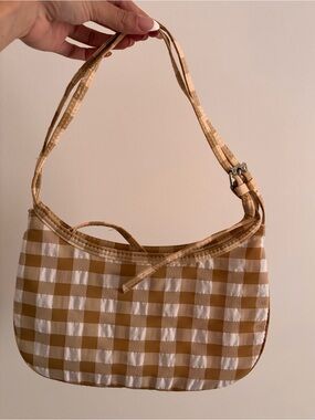 Zara Mustard and White Gingham Shoulder Bag